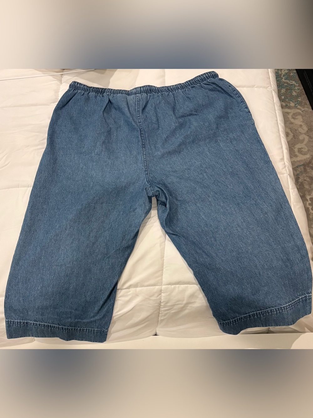Coral Bay Women's Blue Elastic-Waist Denim Capris size 16 P